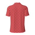 thumbnail image 4 of Rocae Red Polka Dot for Men's Short Sleeve Polo Shirt, Quick Drying Performance Moisture Wicking Sports Men's Golf Shirt, 4 of 9