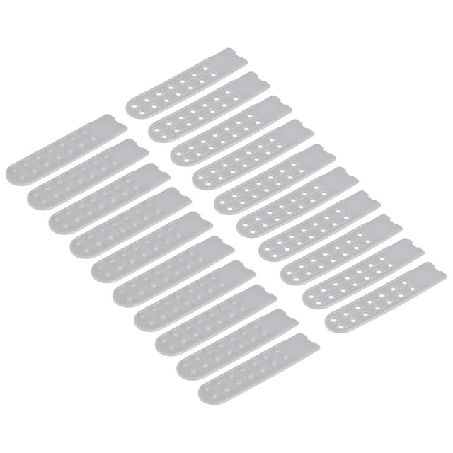 Unique Bargains 10 Paires de Couvre-Bracelets Snapback, Double Rangée 14 Trous Plastique Réglable Boucle de Remplacement (Gris)