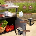 thumbnail image 3 of PRIJESSE Outdoor Grill Cart with Storage, Movable Stainless Steel Kitchen Island with Wheels & Brakes, Multifunctional Food Prep Table for BBQ, Pizza Oven, 3 of 8