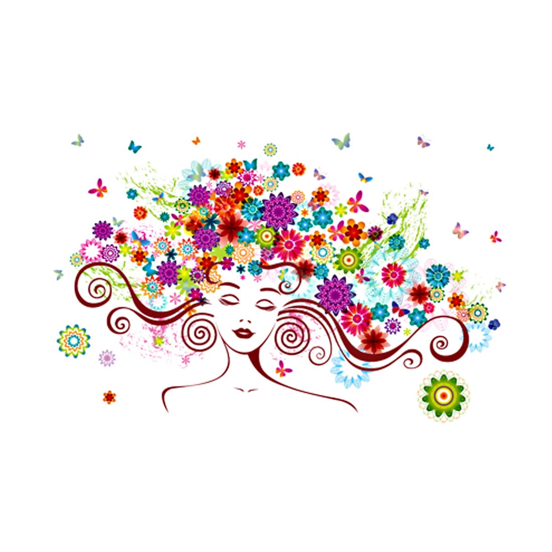 Unique Bargains Wall Sticker PVC Women Pattern SelfAdhesive Table Film