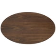 thumbnail image 3 of Allora Modern 48" Oval Top Metal Coffee Table in Black/Walnut, 3 of 6