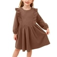 thumbnail image 3 of CAIVO Autumn Girls Corduroy Pinafore Dress With Pleated Skirt And Scalloped Trim Casual Play Outfit Toddler Kids, 3 of 7