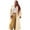 Khaki/White, variant on Women's Plus Size Striped Maxi Dress/Duster