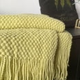 thumbnail image 7 of LOMAO Knitted Throw Blanket with Tassels Bubble Textured Lightweight Throws for Bed,Chair,Sofa,Living Room,Home Decor (Lemon Yellow,50*60 in), 7 of 7