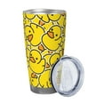 thumbnail image 2 of Uemuo Ducky Cartoon Animal Yellow Print Travel Coffee Mug ,20oz Double-walled Car Cup ,Stainless Steel Insulated Tumbler Leak-proof Travel Cup Reusable Straw Car Cup-Without Straw, 2 of 8