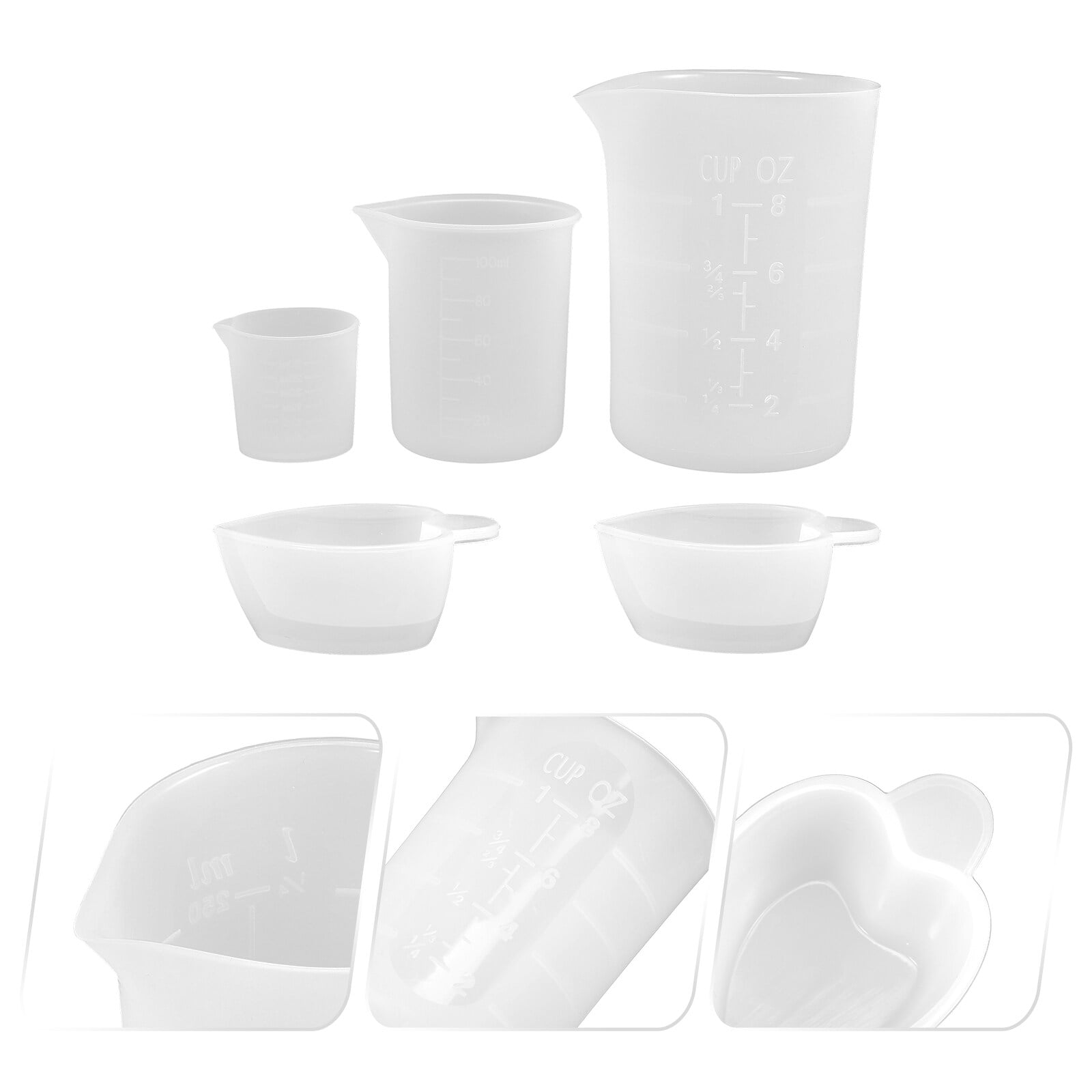 EUBUY Silicone Resin Measuring Cups Tool Kit Large Epoxy Resin Mixing Bowl  Jewelry Making Waxing Mold with Silicone Stir Sticks Pipettes Finger Cots 
