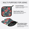 thumbnail image 3 of Yayeee Oven Mitts and Pot Holder Set of 4 Heat Resistant Kitchen Gloves Baking Hot Pad, Christmas Themed Leaves, 3 of 5