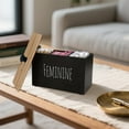 thumbnail image 4 of Leatfisat Black Feminine Storage Box With Wooden Lid, Organizer For Personal Care Items, Stylish Bathroom & Vanity Essential, 4 of 5