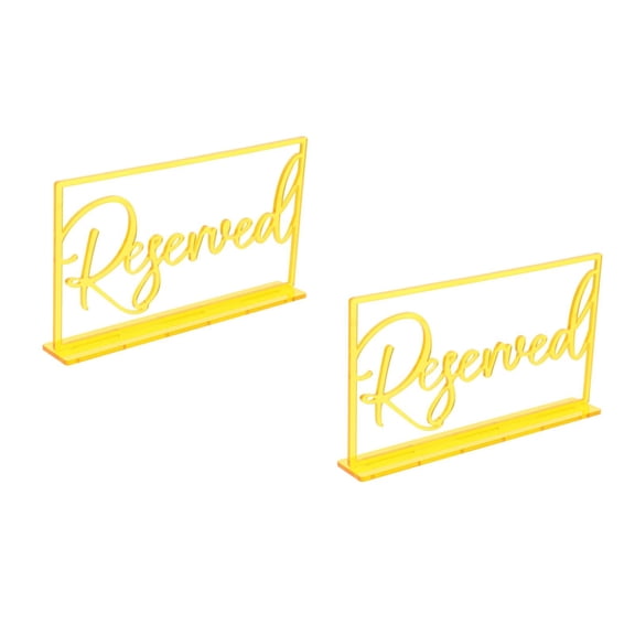 WORGEOUS 2pcs Acrylic Reserved Sign For Wedding Party And Business Events Table Reservation Sign For Restaurant And Office Multipurpose Reserved Table Sign
