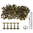 thumbnail image 1 of Unique Bargains 100 Sets Leather Rivets 12 x 9mm Metal with 3 Setter Tools, Bronze, 1 of 7
