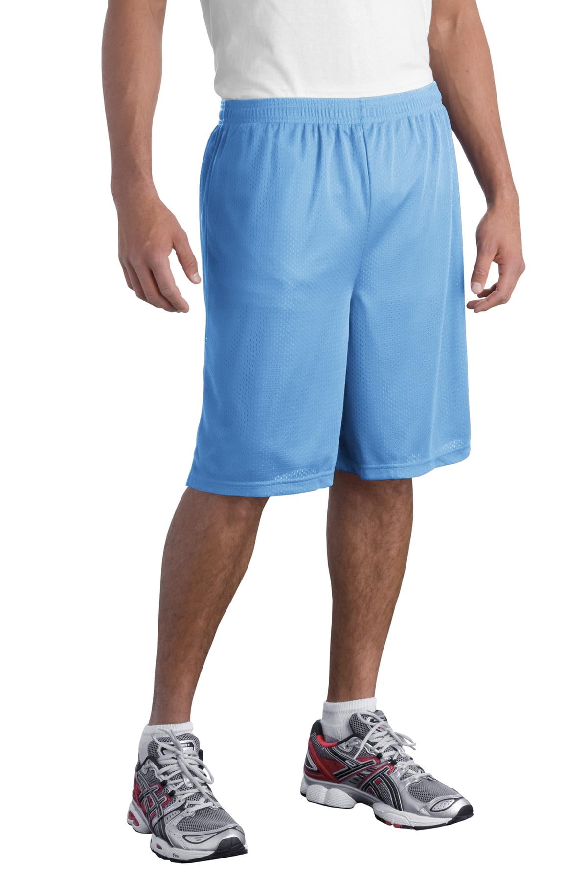 North 15 Mens Athletic Basketball Shorts with Side Pockets-3021-Blk/Ryl-3XL