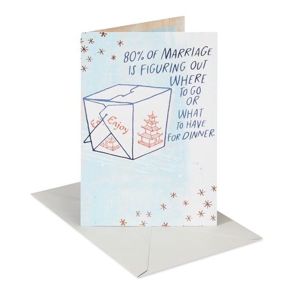 American Greetings Romantic Anniversary Card for Card for Spouse (Asian Take Out)