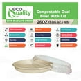 thumbnail image 2 of 26 oz Disposable Compostable Fiber Oval Burrito Bowls with Dome Lids Heavy-Duty, Eco-Friendly Natural Bagasse, Heat Resistant, 100% Biodegradable Paper Salad Bowls Alternative to Plastic (600), 2 of 9
