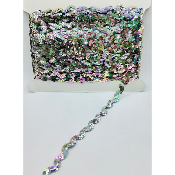 Laser Silver 5/8" Sequin Ric Rac