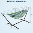 thumbnail image 2 of IdealHouse Hamac Double avec Support, Conception en Corde de Coton pour 2 Personnes, Capacité de 450 Lb, Comprend un Coussin Matelassé Réversible et un Oreiller, Barres d'Écartement en Bois Franc pour Cour Arrière, Patio, Extérieur, 2 of 9