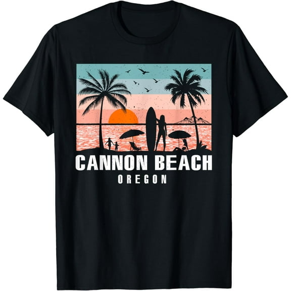 Retro Cannon Beach Oregon Vintage Surfing T-Shirt