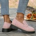 thumbnail image 6 of YLYL Women Suede Penny Loafers Chunky Heel Lug Sole Slip on Comfortable Casual Business Work Shoes, 6 of 9