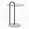 thumbnail image 4 of LumiSource's Claire Side Table - White Marble Base, Black Metal Frame & Clear Glass Top - Contemporary Style, 4 of 5