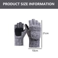 thumbnail image 2 of Guantes de lana con aislamiento térmico sin dedos para mensajes de texto para mujeres y hombres, guantes convertibles de punto cálidos de invierno con solapa, 2 of 6