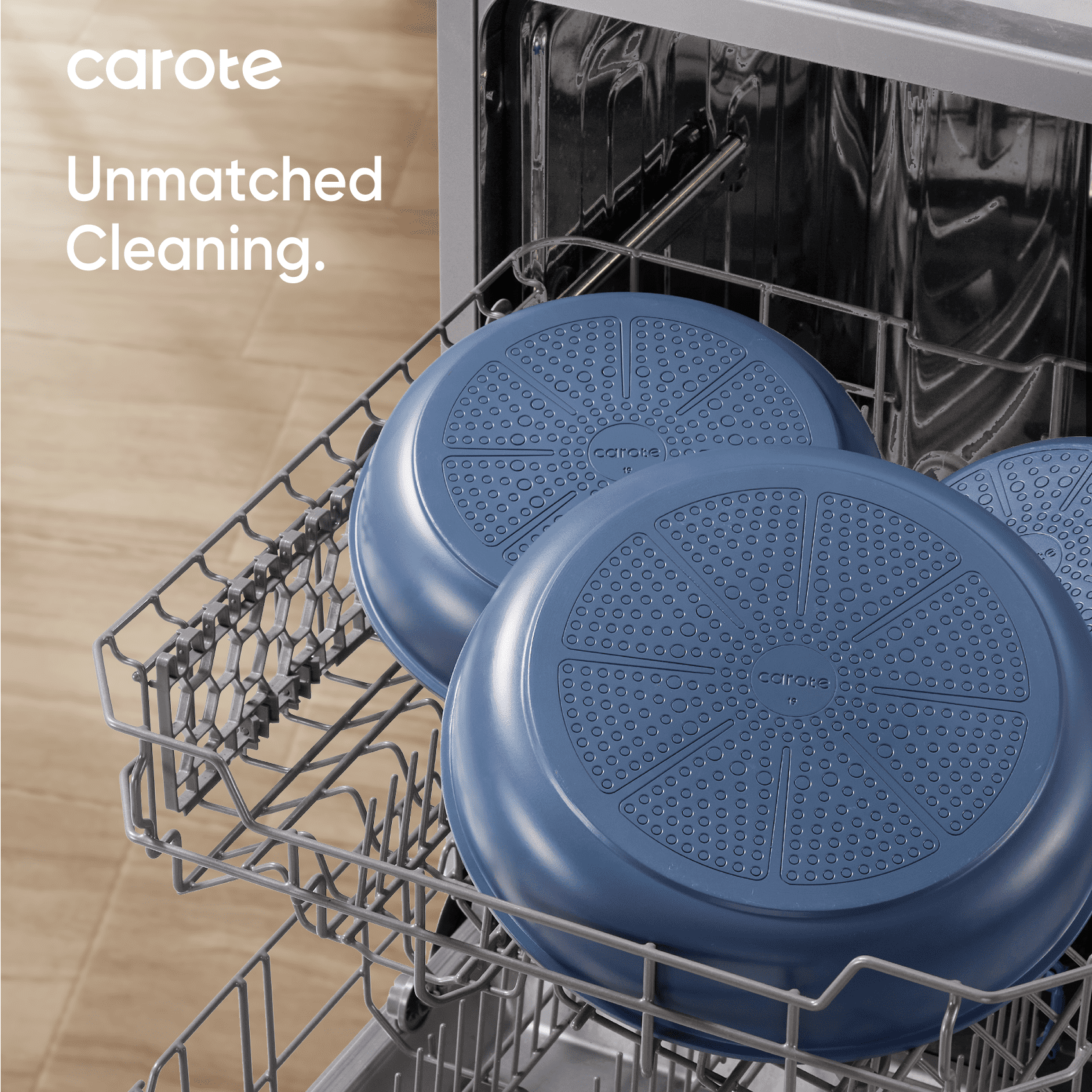 Carote 13 Pcs Nonstick Cookware Sets, Pots and Pans with Detachable Handles, Oven Safe, Stackable Kitchen Cooking Set, Induction Cookware, Navy Blue