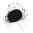 thumbnail image 3 of Soimiss 1Set Women Accessory Black Pillbox Hat with Veil Workmanship Hair Accessory, 3 of 6