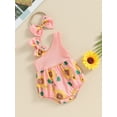thumbnail image 6 of Baby Girl Summer Jumpsuit Sunflower Print Sleeveless Romper and Headband Set Cute Fashion Clothes Outfits, 6 of 10