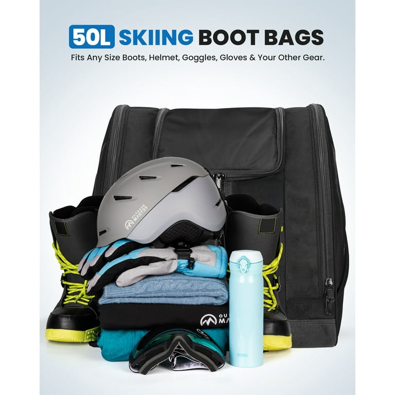 OutdoorMaster Boot Bag - 50L Ski Boots and Snowboard Boots Bag, Excellent for Travel with Waterproof Exterior & Bottom - for Men, Women and Youth OutdoorMaster Boot Bag - 50L Ski Boots and Snowboard Boots Bag, Excellent for Travel with Waterproof Exterior & Bottom - for Men, Women and Youth