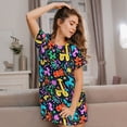 thumbnail image 3 of Balery Colorful Air Balloons1 Camisón de manga corta con cuello redondo para mujer, cómodo y elegante., 3 of 6