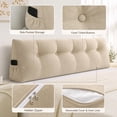 thumbnail image 5 of Triangular Headboard Pillow for Twin Dorm Bed, Wedge Backrest Bolster Cushion 31.5x19.6x7.8 Inch with Side Pockets, Long Back Support Pillow for Sitting in Bed Reading College Dorm, 5 of 7
