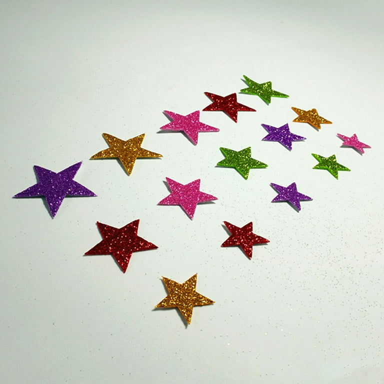 Glitter Star Sticker Sheet Self Adhesive Stick On Card Making