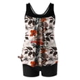 thumbnail image 5 of Nrmvnmi Tankini Swimsuits for Women 2 Piece Bathing Suits Floral Prints Round Neck Swim Tank Top with Boy Shorts Modest Swimwear Mothers Day Gifts, 5 of 6