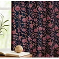 thumbnail image 5 of Vargottam Cotton Rod Pocket/Back Tab Curtains - 96" Floor-Length Drapes for Long Doors or Large Windows - Light Filtering, 3-in-1 Header - Set of 2, 52"x96" - Botanical Flowers Print (Blue), 5 of 8