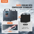 thumbnail image 3 of VEVOR Industrial Water Chiller, KH-6000, 200W Industrial Water Cooler Cooling System with Compressor 12 L Water Tank Capacity 7.8 L/Min Max Flow Rate, for CO2 Laser Engraving Machine Cooling Machine, 3 of 9