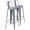 Antique Silver + Metal + American Design-1, variant on Backless Modern Light Weight Industrial Contemporary Rustic Vintage Costal Metal Bar Stools Without Back and 4 Leg Design (Set of 2) (30" Seat, Distressed Black)