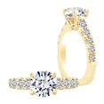 thumbnail image 2 of AFFY (1.06 Cttw) Round White Natural Diamond Semi Mount Engagement Ring In 14k Solid Yellow Gold (I-J Color, I2-I3 Clarity) Ring Size-11, 2 of 2