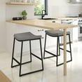 thumbnail image 6 of Amisco David 30 In. Bar Stool - Silver Grey Polyester / Black Metal, 6 of 9