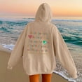 thumbnail image 2 of Hwmodou Ladies Hoodies Sweatshirts Letter Printed Long Sleeve Clothes Word Graphic Vintage Trendy Kawaii Preppy Tops Weekend Holiday Sweatshirt For Woman, 2 of 5
