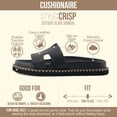 thumbnail image 2 of Cushionaire Crisp Women’s Slide Sandal – Faux Leather Cutout Slip-On with Artisan Stitching & Memory Foam, Wide Widths Available, 2 of 15