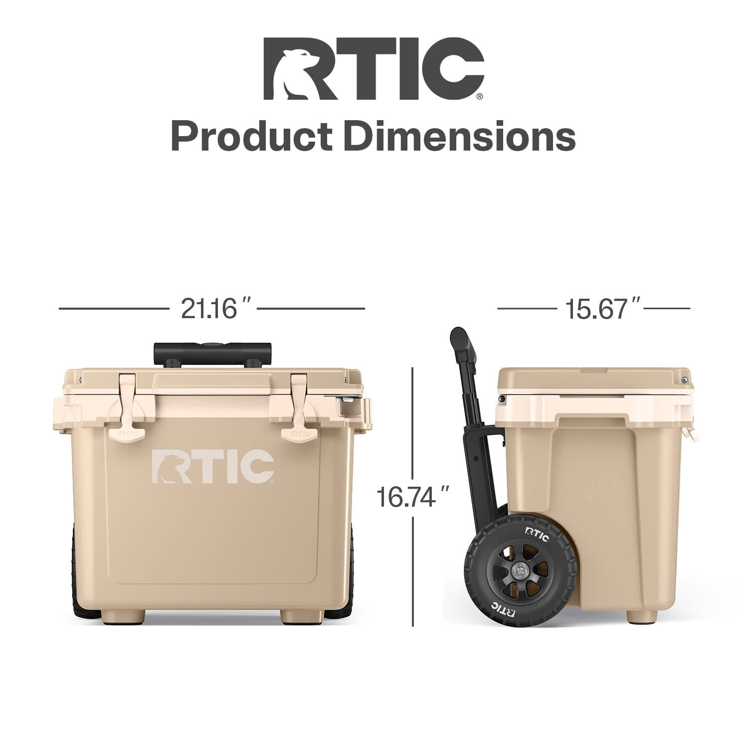 RTIC 22 QT Wheeled Hard-Sided Cooler, Fits 28 Cans or 6 Wine Bottles, Beach