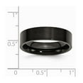 thumbnail image 2 of Stainless Steel 6mm Black Ip-plated Brushed Flat Band Ring - Size 6.5, 2 of 2