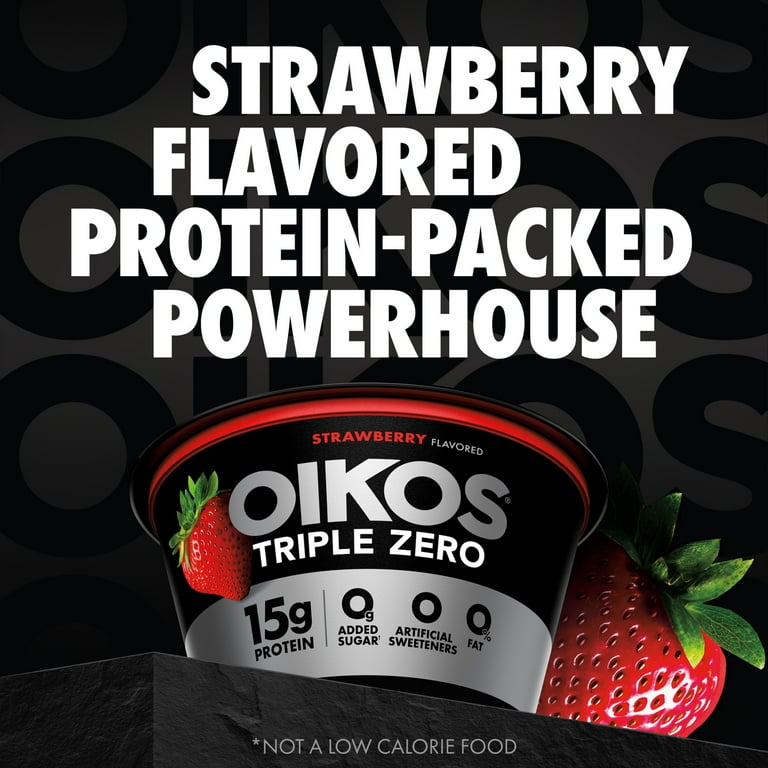 Oikos Triple Zero 15g Protein, 0g Added Sugar, Fat Free Strawberry