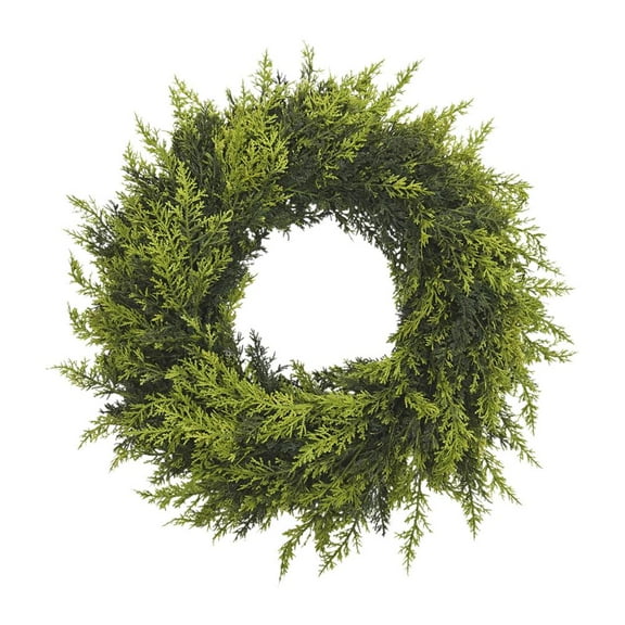 Real Touch Christmas Cedar Wreath,Christmas Wreath for Front Door, Artificial Green Realistic Wreaths Holiday Decoration for Holiday Thanksgiving Fall Winter Decor