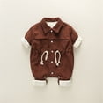thumbnail image 2 of ZyeKqe Baby Clothes Newborn Boys Girls Fleece Lined Jumpsuits 1 Piece Outfits Long Sleeve Button down Rompers Winter Warm Onesies, 2 of 8