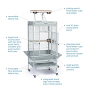 Prevue Pet Products Select Wrought Iron Parrot Bird Cage 24x20x60, Pewter