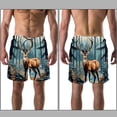 thumbnail image 3 of luoweisi Men's Beach Shorts Quick Dry Swim Trunks with Mesh Lining Jungle Elk XL, 3 of 5