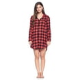 thumbnail image 2 of Ashford & Brooks Women's Flannel Plaid Long Lounge Shirt Sleep Nightshirt - Red Buffalo Check - XX-Large, 2 of 2
