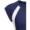 thumbnail image 2 of Expert Brand USA-Made Women's Oxymesh™ Athletic Cap Sleeve T-Shirt, Navy/White, Large, 2 of 2
