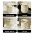 thumbnail image 7 of Small Trash Can with Lid, Mini Trash Can for Bathroom, Office and Bedroom, Small Bathroom Garbage Can with Swing Top, Compact Waste Basket for Desk, Dorm & Home, Beige - Xuniizn, 7 of 7