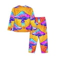 thumbnail image 2 of Uemuo Magic Mushrooms Pattern Womens Pajama Sets,PJ Set for Women,Pajamas for Women Logo,Long Sleeve Pajama Set for Women,Soft Long Sleeve Top With Pants-Small, 2 of 9