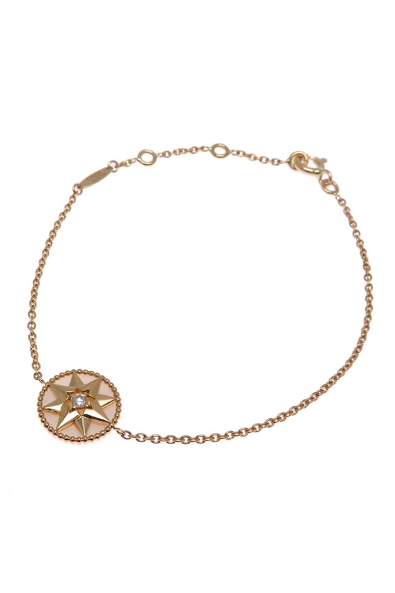 Pre-Owned Christian Dior Dior Rose Devant Women's Bracelet in 750 Yellow Gold (Good)